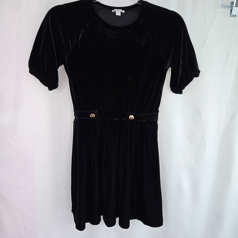 J.Crew Crewcuts Girls Black Stretch Velvet Holiday Party Dress Size 10